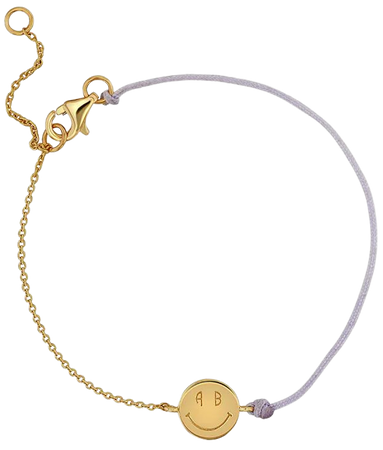 ANINE BING Smile String Chain Bracelet - Gold And Lavender