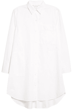 Club Monaco Long Sleeve Button-Up Shirtdress | Nordstrom