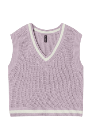 Ribbed Sweater Vest - Light purple - Ladies | H&M CA