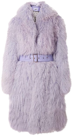 SAKS POTTS Lavender Belted shearling coat