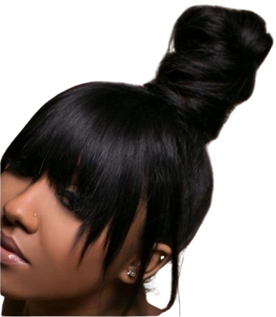 top knot with bangs