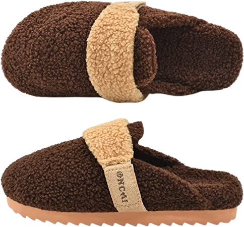 ONCAI Womens Fluffy Slippers,Cute Sherpa Faux Fur Scuff Garden Slip on House Slippers with Polar Fleece Lining Memory Foam Footbed and Indoor/Outdoor Rubber Hard Soles (US Size 6-11) | Shoes