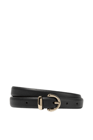 Black Textured-leather belt | Anderson's | NET-A-PORTER