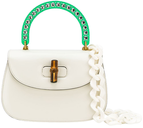 White Gucci Chain Designed Shoulder Bag For Women | Farfetch.com