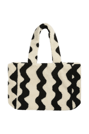 Oversized tote bag - Wavy zig zag pattern - Bags - Monki WW