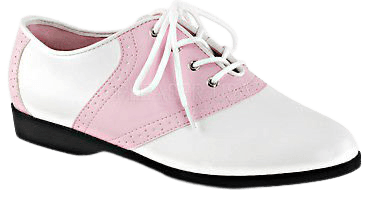 pink 50s saddle shoes