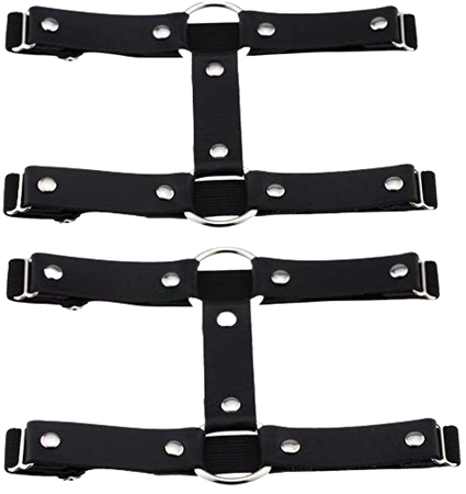 Amazon.com: Adjustable Elastice 2 Rows Leather Leg Harness Garter Belt Punk Gothic Thigh Ring Garter (Black): Clothing