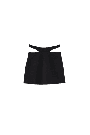 Black mini skirt with cut-out detail - PULL&BEAR