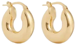JIL SANDER - Classic brand-engraved gold-tone brass earrings | Selfridges.com
