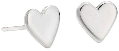 heart stud earrings silver