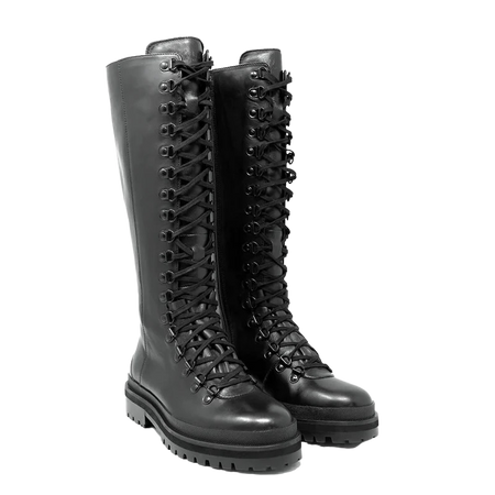 black knee high hiking boot