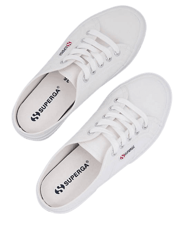 Superga 2402 slip on sneakers mules in white canvas | ASOS