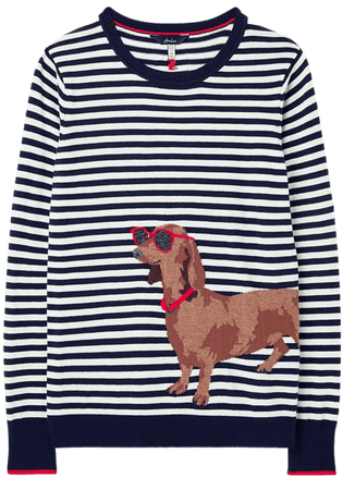 Miranda null Intarsia Crew Neck Stripe Sweater , Size US 6 | Joules US