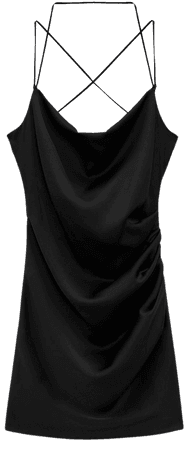 SATIN EFFECT DRAPED DRESS - Black | ZARA United States