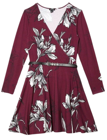 Belted Viscose Blend Long Sleeve Jersey Mini Dress | Karen Millen