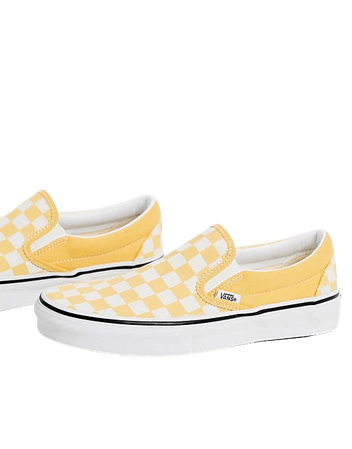 Vans Classic Slip-On sneakers in yellow checkerboard | ASOS
