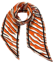 orange satin scarf with black neck - Google Search