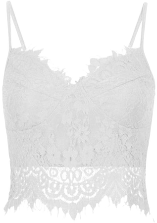 White Lace Tank Crop Top