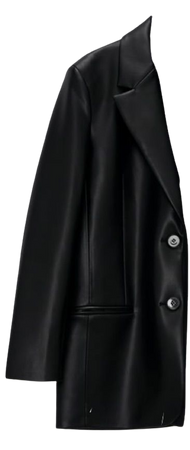 zara black leather blazer