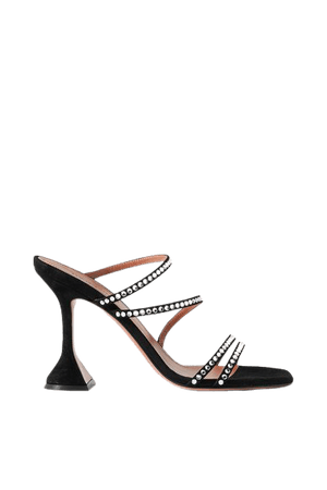 Naima Crystal-embellished Suede Sandals - Black