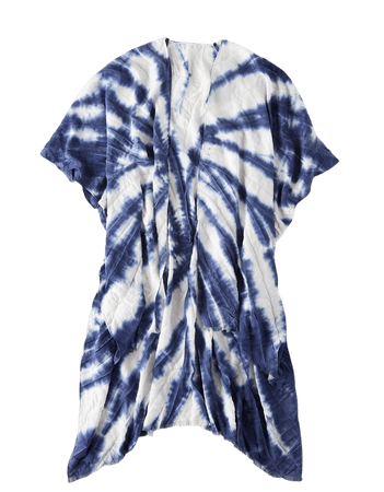 AEO Tie Dye Midi Kimono blue white
