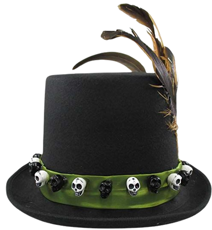 ﻿​​​﻿​﻿Amazon.com: Jacobson Hat Company Men's 6 Inch Deluxe Voodoo Witch Doctor Hat with Green Satin Band,Black,One size: Clothing