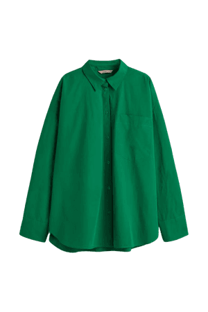 Cotton Shirt - Green - Ladies | H&M US