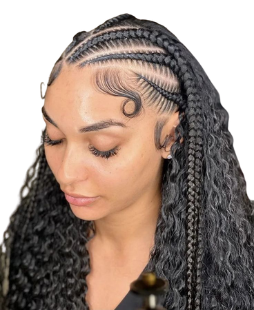 tribal braids with curls