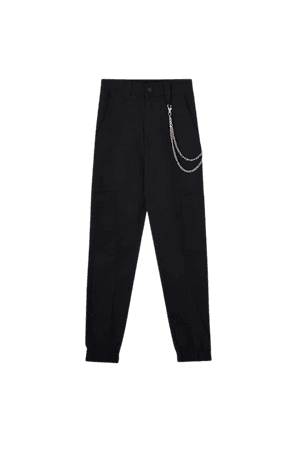 Cargo pants with side pockets and chain - pull&bear