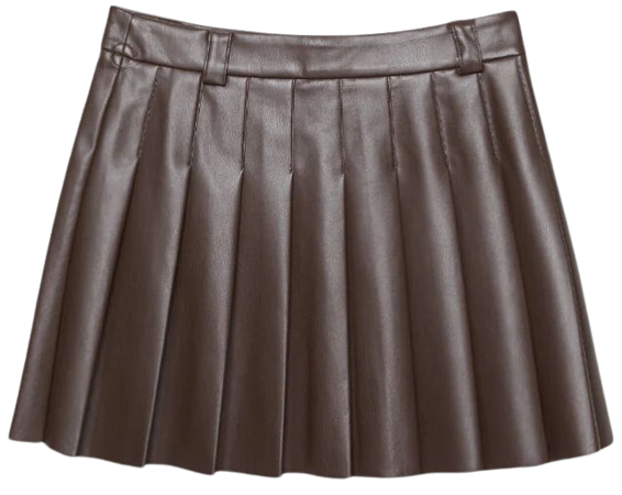 Faux leather box pleat mini skirt - Women's See all | Stradivarius United States