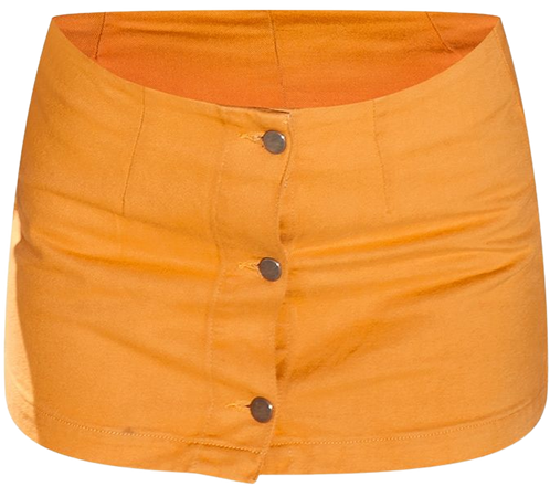 Orange Low Rise Button Down Denim Micro Mini Skirt | PrettyLittleThing USA