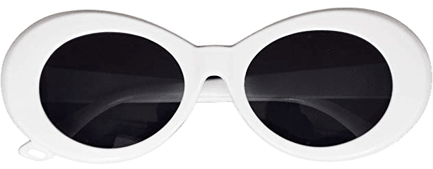 Amazon.com: JUSLINK Bold Retro Oval Mod Thick Frame Sunglasses Round Lens Clout Goggles White: Clothing