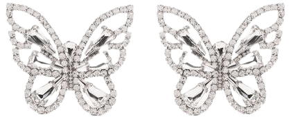Alessandra Rich Crystal Butterfly clip-on Earrings - Farfetch