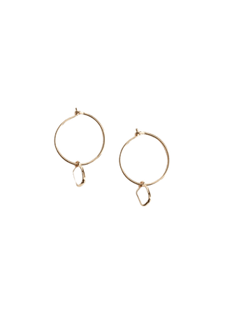 Stone Pendant Hoop Earrings - Gold - Hoops - & Other Stories US