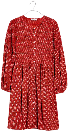 Challis Button-Front Mini Dress in Tiny Daisy