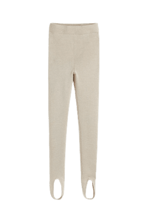 Wool Stirrup Leggings - Beige - Ladies | H&M US