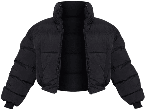 PRETTYLITTLETHING Black Padded Oversized Zip Up Puffer - Coats & Jackets - Women's Clothing | PrettyLittleThing USA