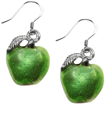 apple earrings green