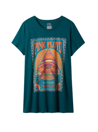 Plus Size - Classic Fit Tunic Tee - Pink Floyd Teal - Torrid