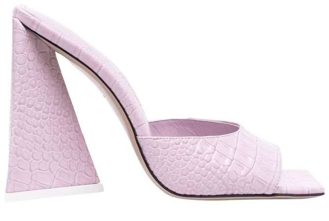 The Attico crocodile-effect Leather Sandals - Farfetch