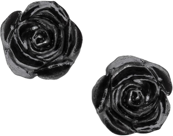 black rose earrings