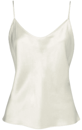 white camisole tank top silk