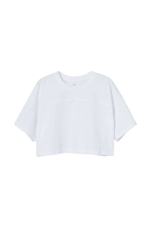Cropped Sports Top - White