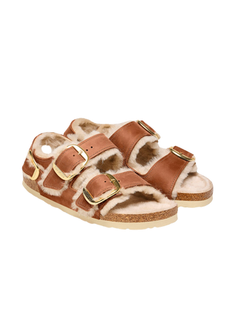 Birkenstock Milano oiled leather and shearling