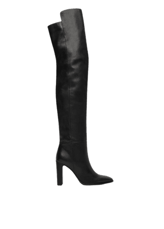 High heel leather boot - Women | Mango USA