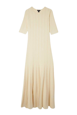 Viscose Blend Filament Full Skirt Knit Midi Dress | Karen Millen