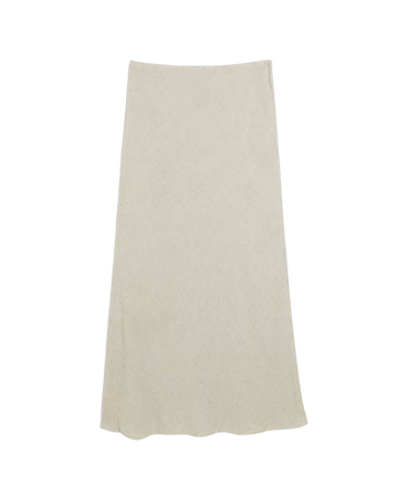 Beige midi skirt with linen | River Island