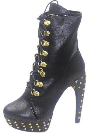 Black & Gold Combat Boot Heels