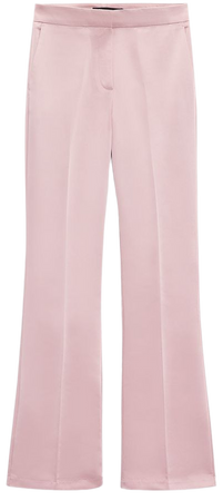 FLARED SATIN PANTS - Pink | ZARA United States