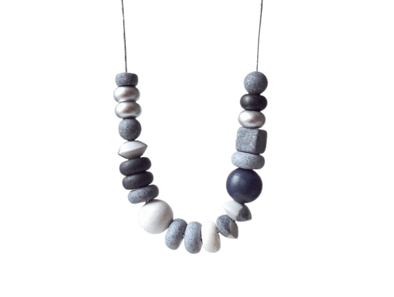 grey clay necklace and earrings - Google Search